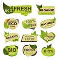 Organic food badges set. Natural eco fresh food Royalty Free Stock Photo