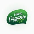 100% organic food certified label Royalty Free Stock Photo