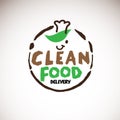Organic food. Clean food logo template -