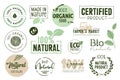 Organic food, farm fresh and natural products labels and elements collection Royalty Free Stock Photo