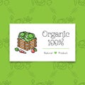 Organic food and farming logo concept line art style