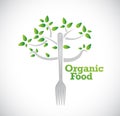 Organic food fork tree illustration