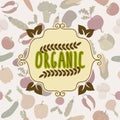 Organic food frame. Vegetables seamless pattern