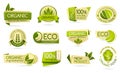 Organic food labels, eco and bio natural products