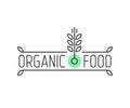 organic food linear logo with wheat