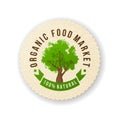 Organic food market paper label Royalty Free Stock Photo