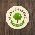 Organic food market paper label Royalty Free Stock Photo