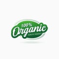 100% organic food product certified badge label sticker Royalty Free Stock Photo