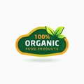 100% organic food product sticker certified label Royalty Free Stock Photo