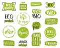 Organic food tags, elements and logo Royalty Free Stock Photo