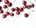 Fresh sweet cherries, juicy cherry berries fruit dessert as healthy diet background