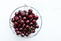 Fresh sweet cherries, juicy cherry berries fruit dessert as healthy diet background