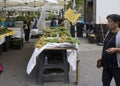 Organic food vendor table on Union Square and 14th street NYC