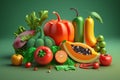 Organic foods and fresh vegetables and fruits selection, Royalty Free Stock Photo