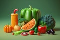 Organic foods and fresh vegetables and fruits selection, Royalty Free Stock Photo