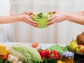 Organic foods healthy eating habit fresh salad