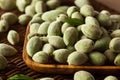 Organic Fresh Green Almonds Royalty Free Stock Photo