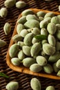 Organic Fresh Green Almonds Royalty Free Stock Photo