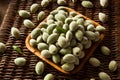Organic Fresh Green Almonds Royalty Free Stock Photo