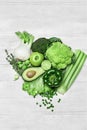 Organic Fresh Green Food On White Background Royalty Free Stock Photo