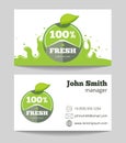 Organic fresh natural food business card