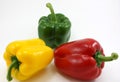 Organic fresh peppers - green, yellow, red Royalty Free Stock Photo