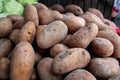 Organic fresh potatoes on city market Royalty Free Stock Photo