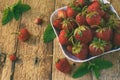 Organic fresh strawberry from garden. Preparation for making berry compote or jam. Homemade conservation for the winter. Raw food. Royalty Free Stock Photo