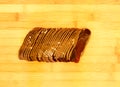 Organic fresh Turkish Pastirma on wooden table
