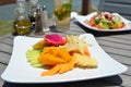 Organic Fruit Plate / Garden Salad - Vegetables / Fruits Royalty Free Stock Photo