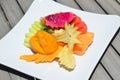 Organic Fruit Plate - Vegetables / Fruits Royalty Free Stock Photo