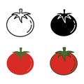 Organic fruit round tomato. Fresh and ripe of red cherry tomato icon