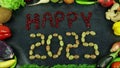 Happy 2025 fruit stop motion