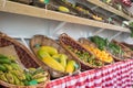 Organic fruits and vegetables at the Peasant Museum Market Museo del Campesino in Mozaga, Lanzarote