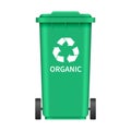 Organic garbage box mockup, realistic style