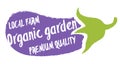 Organic garden hand drawn isolated label