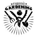 Organic gardening logo, simple style