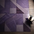 Organic And Geometric: Purple Leather Floor With Bold Contrast And Textural Play