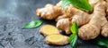 Organic ginger root nutritious eco friendly herb for healthy culinary creations