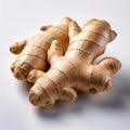 Organic ginger root on a white background, showcasing its unique shape and texture Royalty Free Stock Photo