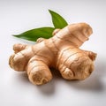 Organic ginger root on a white background, showcasing its unique shape and texture Royalty Free Stock Photo