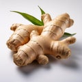 Organic ginger root on a white background, showcasing its unique shape and texture Royalty Free Stock Photo