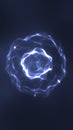 Organic glowing energy sphere formed from interconnected light filaments, floating in a dark atmosphere Royalty Free Stock Photo