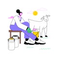 Organic goat milk isolated cartoon vector illustrations.
