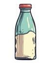 Organic gourmet milk in transparent bottle