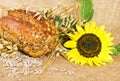 Organic grain bread with sunflower