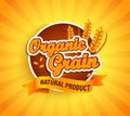 Organic grain label, natural natural product.