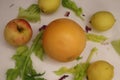 Organic Grapefruit, Lemons and spring salad