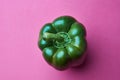 Organic green Bellpepper isolated on pink background Royalty Free Stock Photo