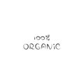 100 organic green inscription. Grunge tag lettering for Organic